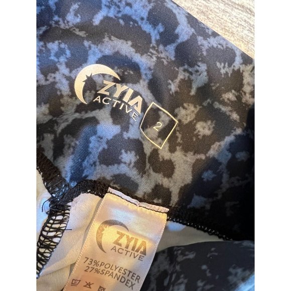 Zyia Active size 2 Leggings‎ Cheetah animal print stretch Scrunchy Yoga Pants - Picture 3 of 8